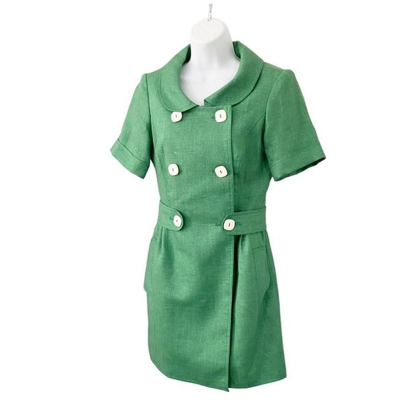 Smythe Linen Double-Breasted Mini Dress size 8/10 - Picture 1 of 7